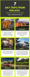Explore Ronda and Granada on day trips from Malaga for stunning scenery and cultural experiences.