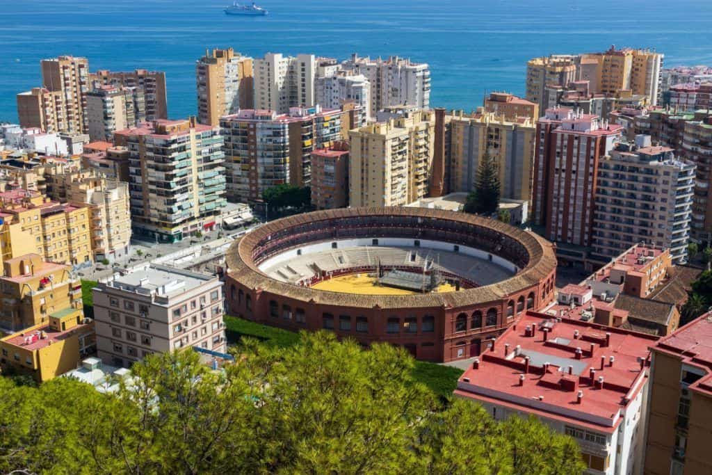 Malaga city centre with cathedral view