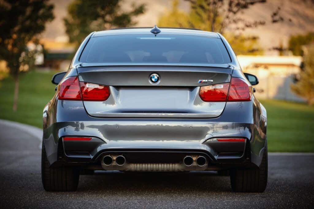 BMW M4 sports car with sleek design, perfect for travel from Málaga Airport to the city center.
