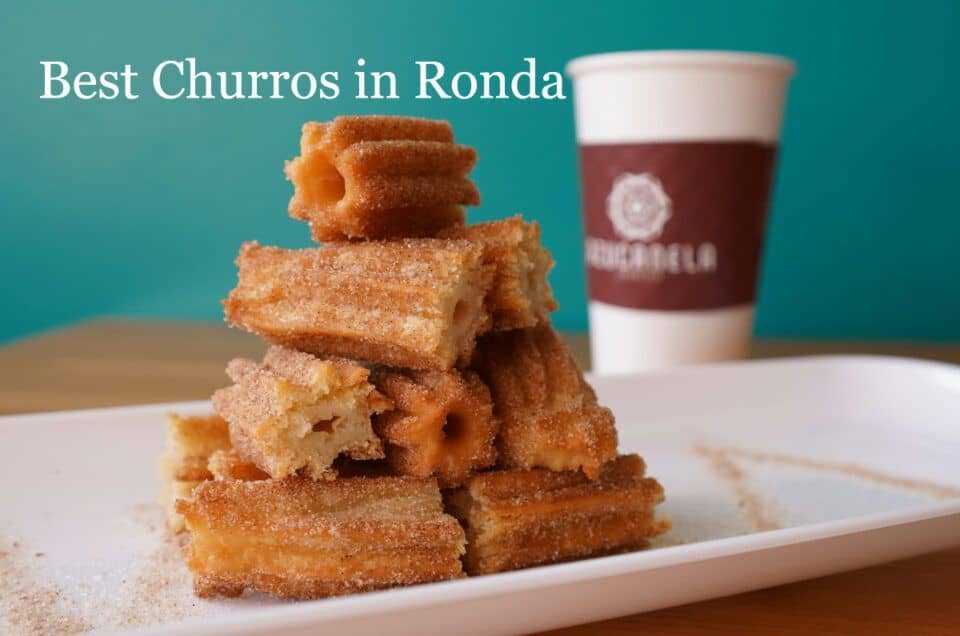 Best churros in Ronda served with a cup of hot chocolate. Perfect for tasting local sweet delights a.