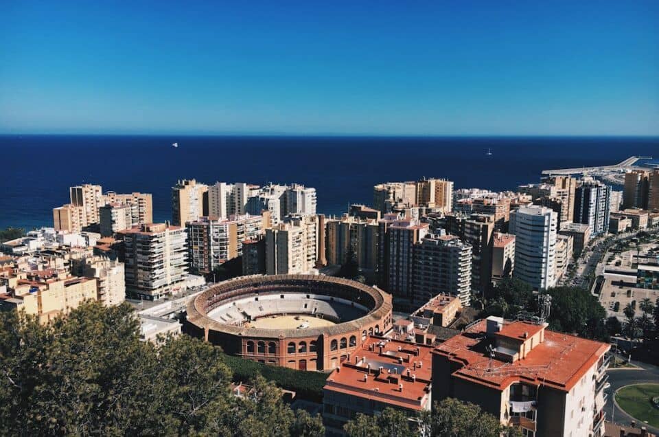 Panoramic view of Malaga city with the sea in the background, perfect for personalized day trips in.
